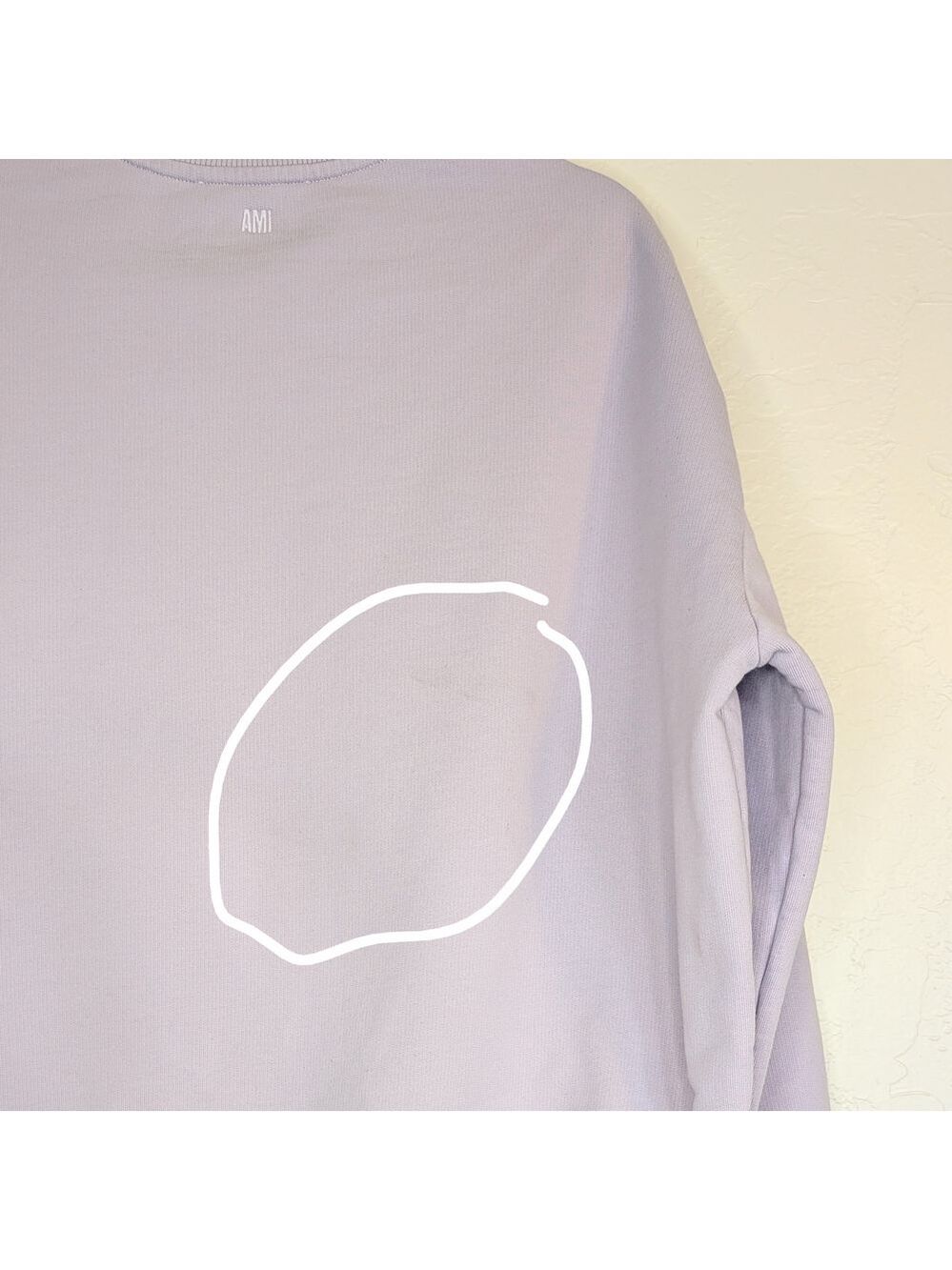 Ami Paris Ami De Cœur Cotton Sweatshirt Lilac Drawstring Waist - Picture 10 of 11